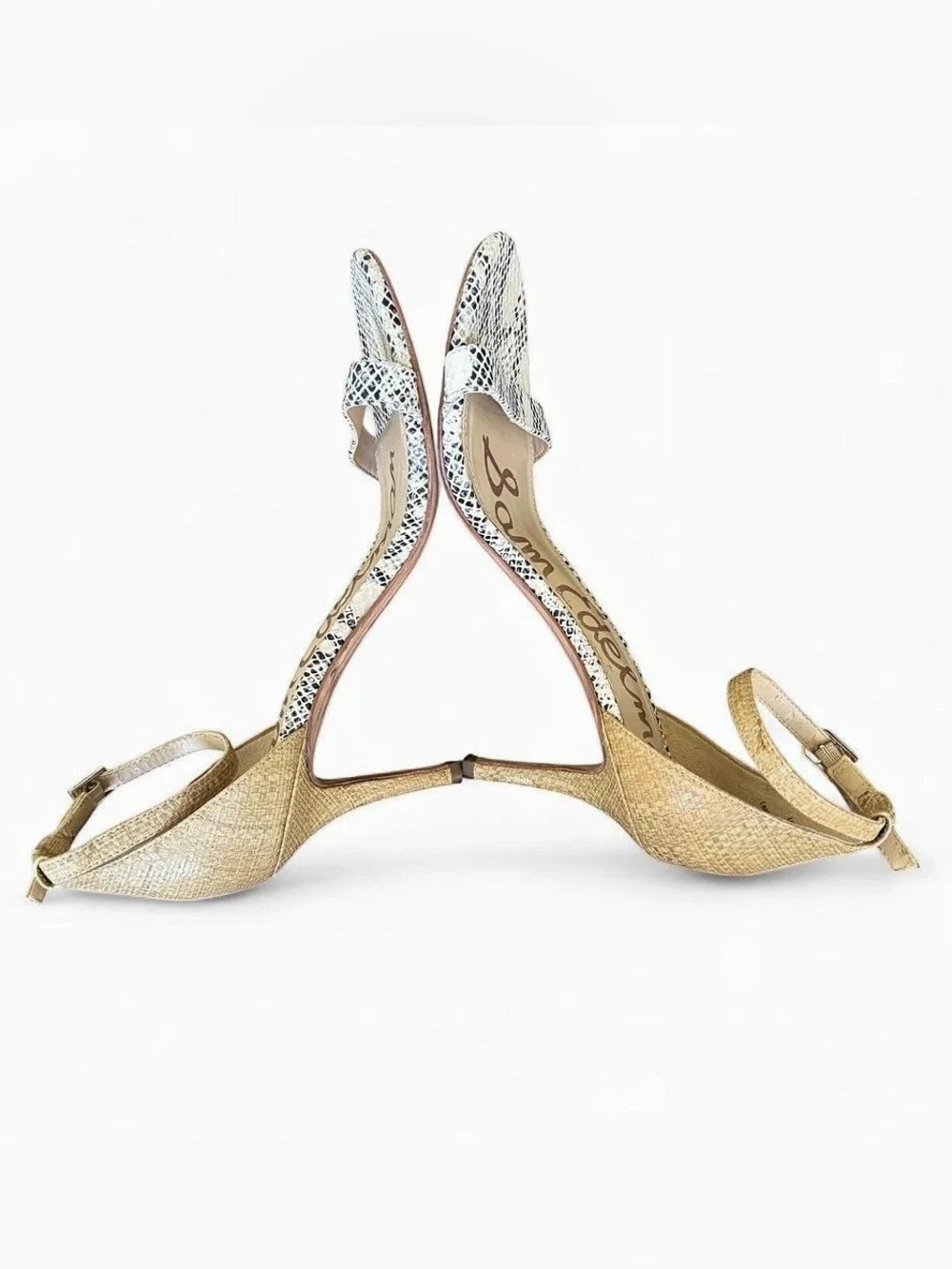 Sam Edelman Patti Snake Print Ankle Strap Heels Size 7M